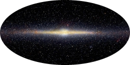 <strong>The figure shows an image of our galaxy,the Milky Way,at dust-penetrating wavelengths.It can be classified as which one of the following galactic types?  </strong> A) spiral B) irregular C) elliptical D) red giant <div style=padding-top: 35px> 