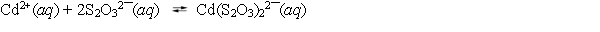 Consider the reactions of cadmium with the thiosulfate anion. What is the value for the equilibrium constant for the following reaction?