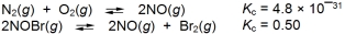 Given this equilibrium constant data at 25 \degree C, what is the value of K<sub>c</sub> at this temperature for the reaction