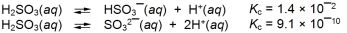 Given this equilibrium constant data at 25 \degree C, what is the value of Kc at this temperature for the reaction