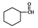 <strong>Identify the organic product when cyclohexanol reacts with excess potassium dichromate in the presence of sulfuric acid. </strong> A) B) C) D) E) None of these choices is the organic product of the reaction.