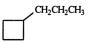 <strong>Identify the organic product when 3-cylcobutyl-1-propanol reacts with excess potassium dichromate in sulfuric acid. </strong> A) B) C) D) E) None of these choices is the organic product of the reaction.