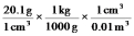 <strong>Which of the following correctly shows how to convert a density of 20.1 g cm<sup>-3</sup> to units of kg m<sup>-3</sup>?</strong> A) B) C) D) E)