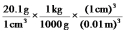 <strong>Which of the following correctly shows how to convert a density of 20.1 g cm<sup>-3</sup> to units of kg m<sup>-3</sup>?</strong> A) B) C) D) E)