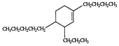 <strong>Select the correct name for the following compound. </strong> A)1-butyl-4-pentyl-3-propylcyclohexene B) 1-butyl-4-pentyl-5-propylcyclohexene C) 2-butyl-5-pentyl-6-propylcyclohexene D) 4-butyl-1-pentyl-2-propylcyclohexene E) 1-butyl-4-pentyl-3-propylbenzene