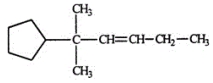 <strong>Select the correct name for the following compound. </strong> A) 1,1-dimethyl-1-cylcopentyl-2-pentane B) 1,1-dimethyl-2-hexene-cyclopentane C) 2-cyclopentyl-2-methyl-3-hexene D) 5,5-dimethyl-5-cyclopentyl-3-pentane E) 5,5-dimethyl-5-cyclopentyl-3-pentene