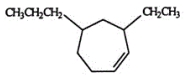 <strong>Select the correct name for the following compound. </strong> A) 2-ethyl-4-propylcycloheptene B) 3-ethyl-5-propylcycloheptene C) 6-ethyl-4-propylcycloheptene D) 7-ethyl-5-propylcycloheptene E) 3-ethyl-5-propylcyclohexene