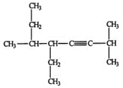 <strong>Select the correct name for the following compound. </strong> A) 4-ethyl-1,1,5-trimethyl-2-heptyne B) 4,5-diethyl-1,1-dimethyl-2-heptyne C) 5-ethyl-2,6-dimethyl-3-octene D) 3-ethyl-3,7-dimethyl-5-octyne E) 5-ethyl-2,6-dimethyl-3-octyne