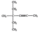 <strong>Select the correct name for the following compound. </strong> A) 4-4-diethyl-2-pentyne B) 2,2-diethyl-3-pentyne C) 2-ethyl-2-methyl-4-hexyne D) 4-ethyl-4-methyl-2-hexyne E) 2-ethyl-2-methyl-4-hexene