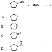 <strong>Identify the organic product when cyclopentanol reacts with sulfuric acid. </strong> A) A B) B C) C D) D E) None of these choices are correct.
