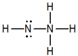 <strong>Hydrazine, N<sub>2</sub>H<sub>4</sub>, is a good reducing agent that has been used as a component in rocket fuels. Select its Lewis structure.</strong> A) B) C) D) E) None of these choices are correct.