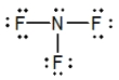 <strong>Select the correct Lewis structure for nitrogen trifluoride, NF<sub>3</sub>.</strong> A) B) C) D) E)