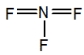 <strong>Select the correct Lewis structure for nitrogen trifluoride, NF<sub>3</sub>.</strong> A) B) C) D) E)