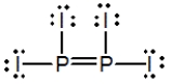 <strong>Select the best Lewis structure for P<sub>2</sub>I<sub>4</sub>.</strong> A) B) C) D) E) None of these choices are correct.