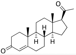 <strong>The female hormone progesterone (shown below)is involved in the menstrual cycle and pregnancy. Based on its structure, what type of macromolecule is progesterone? </strong> A)fat B)steroid C)protein D)polysaccharide