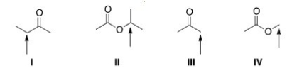 Which of the indicated protons in the molecules below would absorb furthest downfield in a <sup>1</sup>H NMR spectrum?