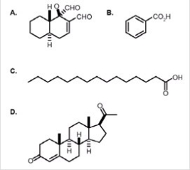 <strong>Which of the following compounds is not a lipid? </strong> A)A B)B C)C D)D