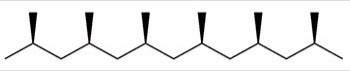 Which of the following best describes the polymer chain shown below?