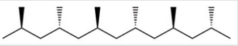 <strong>Which of the following best describes the polymer chain shown below? </strong> A)Atactic polypropylene B)Isotactic polypropylene C)Syndiotactic polypropylene D)Cross-linked polypropylene