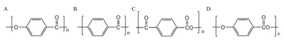 <strong>Which of the following is the repeating unit of the polymer formed in the polymerization of p-hydroxybenzoic acid? </strong> A)A B)B C)C D)D