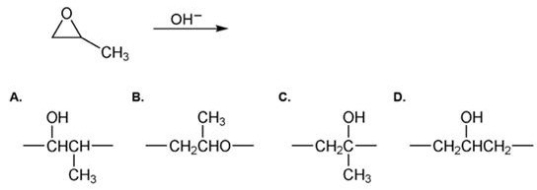 <strong>Which of the following is the repeating unit of the polymer formed in the polymerization reaction shown below? </strong> A)A B)B C)C D)D