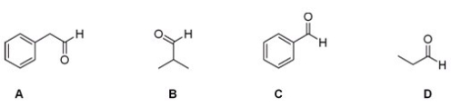 Which of the following aldehydes would be a good starting material in the Strecker synthesis of phenylalanine?
