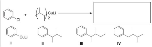 <strong>What is the major organic product of the following reaction? </strong> A)I B)II C)III D)IV