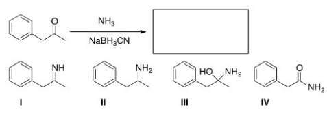 <strong>What is the major organic product obtained in the following reaction? </strong> A)I B)II C)III D)IV