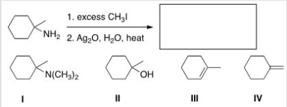 <strong>Predict the major organic product of the following reaction. </strong> A)I B)II C)III D)IV