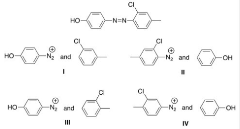 What starting materials are required to synthesize the following azo compound?