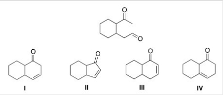 What is the cyclic product formed in the intramolecular Aldol condensation when the following compound is treated with aqueous NaOH?