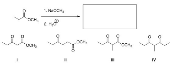 What is the product of the following Claisen reaction?  