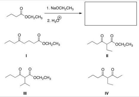 What is the product of the following Claisen reaction?  