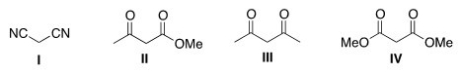 <strong>Which of the following four compounds is the most acidic? </strong> A)I B)II C)III D)IV