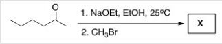 <strong>Treatment of 2-hexanone with NaOCH<sub>2</sub>CH<sub>3</sub> followed by CH<sub>3</sub>Br affords compound X (C<sub>7</sub>H<sub>14</sub>O)as the major product.X shows a strong absorption in the IR spectrum at 1713 cm<sup>-1</sup>,and its <sup>1</sup>H NMR data is given below.What is the structure of X? </strong> A)I B)II C)III D)IV