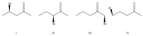 <strong>Which of the following would undergo racemization under basic conditions? </strong> A)I B)II C)III D)IV