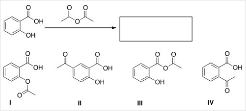 <strong>What is the product of the following reaction? </strong> A)I B)II C)III D)IV