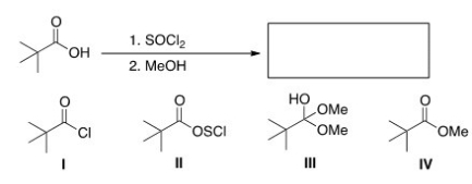 <strong>What is the product of the following reaction? </strong> A)I B)II C)III D)IV