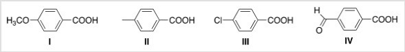 <strong>Rank the following compounds in order of decreasing acidity,putting the most acidic first. </strong> A)III > IV > I > II B)IV > III > I > II C)I > II > III > IV D)IV > III > II > I