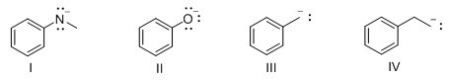 <strong>Which of the following compounds is least basic? </strong> A)I B)II C)III D)IV