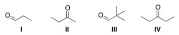 <strong>Which is the most reactive carbonyl compound? </strong> A)I B)II C)III D)IV