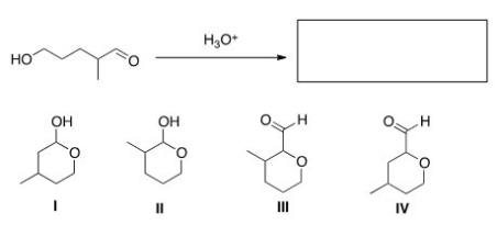 What is the cyclic hemiacetal product formed from intramolecular cyclization of the following hydroxy aldehyde?