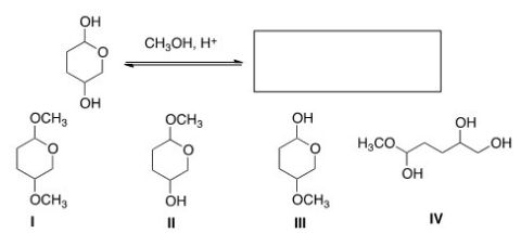 <strong>What is the product of the following reaction? </strong> A)I B)II C)III D)IV