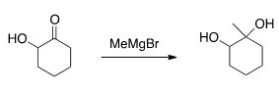 <strong>Why would the alcohol in the following compound need to be protected before reaction? </strong> A)If it isn't protected,the product will be a carboxylic acid. B)The Grignard reagent will react with the alcohol before the ketone. C)Magnesium is Lewis acidic and will coordinate with the alcohol. D)There is no need to protect the alcohol.