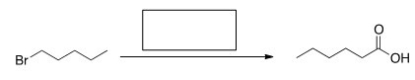 <strong>What is the missing reagent in the reaction below?  </strong> A)[1] Mg,[2] CO<sub>2</sub>,[3] acidic work-up B)[1] CO<sub>2</sub>,[2] NaOH C)[1] CO<sub>2</sub>,[2] acidic work-up D)LiAlH<sub>4</sub> <div style=padding-top: 35px> 