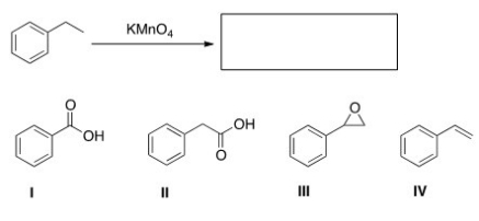 <strong>What is the product of the following reaction? </strong> A)I B)II C)III D)IV