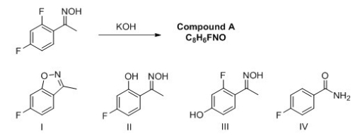 <strong>What is the structure of compound A? </strong> A)I B)II C)III D)IV