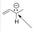 <strong>What is the hybridization around the indicated carbon atom in the following anion? </strong> A)sp<sup>3</sup> B)sp<sup>2</sup> C)sp D)p
