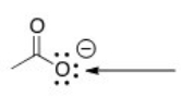 <strong>What is the hybridization around the indicated oxygen atom in the following anion? </strong> A)sp<sup>3</sup> B)sp<sup>2</sup> C)sp D)p