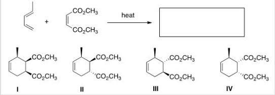 <strong>What is the major organic product of the following reaction? </strong> A)I B)II C)III D)IV